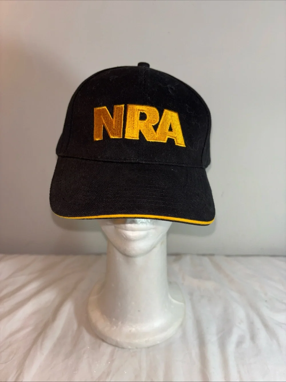 NRA Black Baseball Cap with Yellow Embroidery